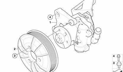 Polea OEM 32427537862 para BMW (Modelos compatibles: E81, E82, E87, E88, E90, E91, E92, E93, E60, E61, E63, E64, E65, E66, E84, E83). Original BMW