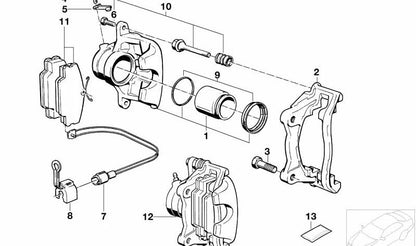 Kit de reparación OEM 34111161936 para pasador de guía de pinza de freno {BMW E30, Z1}. Original BMW