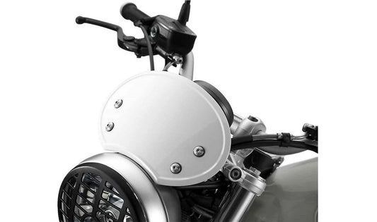 Parabrisas delantero blanco Alpine White OEM 77338559460 para motos BMW R nineT, R nineT Pure, R nineT Scrambler. Original BMW Motorrad.