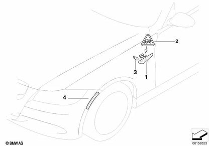 Reflector lateral derecho para BMW E90N, E91N (OEM 63147205398). Original BMW