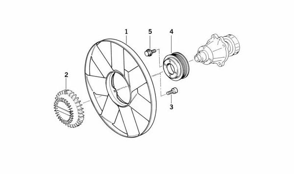 Ventilador viscoso (embrague del ventilador) OEM 11522245498 para BMW E30, E36, E34. Original BMW.