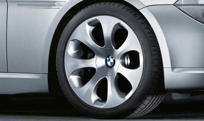 Llantas de aleación 19" diseño Ellipsoid 121 OEM 36116760630 para BMW E63, E64. Apta para eje trasero, color plata. Original BMW.