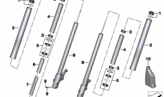 Supporto forcella anteriore OEM 31428527065 per BMW C 600 Sport MOTORYCLES, C 650 Sport, C 650 GT. BMW MOTORAD originale.