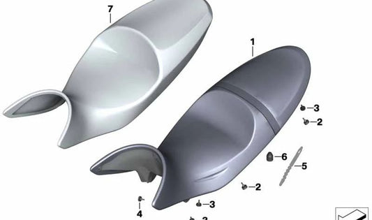 Banco confortable OEM 52537719485 para motos BMW R1200R K27 (12/2009-07/2014). Original BMW Motorrad.