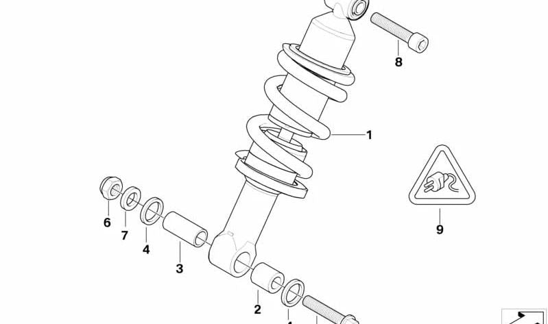 Tuerca hexagonal OEM 07129904460 M12x1,5-10-ZNS3 para BMW Motorrad {KK40, K43, K44}. Original BMW.