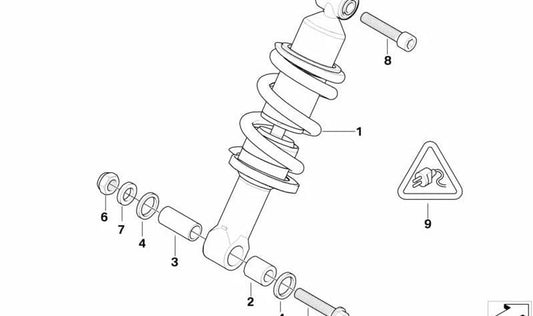 OEM Exagonal Nut 07129904460 M12X1.5-10-Zns3 per BMW Motorrad {Kk40, K43, K44}. BMW originale.
