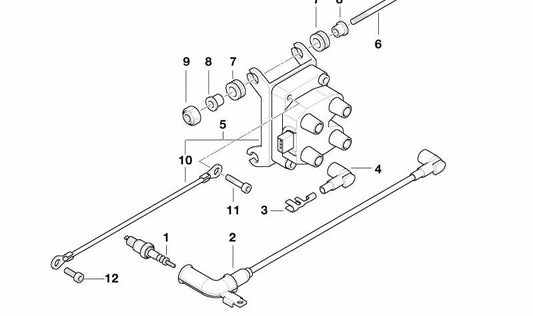 Cable de encendido OEM 12121464934 para motos BMW K1200GT, K1200RS, K1200LT. Original BMW Motorrad.