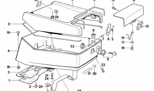 Caja de almacenamiento OEM 51162303024 para motos BMW F 650, R 80, K 100, K 1100 RS… y más. Original BMW Motorrad.