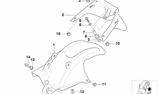 Suporte de registro OEM 46622329059 para motocicletas BMW C1 (0191, 0192). BMW Motorrad original.