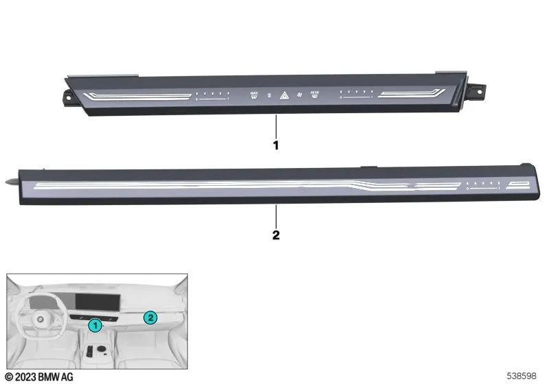 Panel mando táctil cuadro instrumentos OEM 61315B35115 para BMW Serie 5 G60, G68, G61. Original BMW.