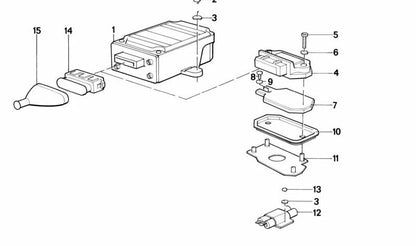 Módulo de encendido transistorizado OEM 12141266702 para BMW E21, E30, E12, E28, E24, E23. Original BMW.