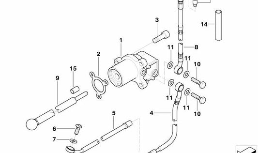 Tubo de pressão da embreagem OEM 21522333450 para motocicletas BMW K1200LT (1998-2009). BMW Motorrad original.