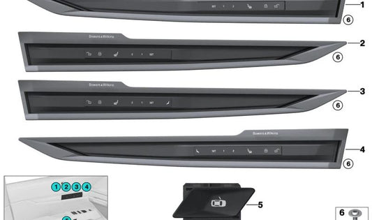 Módulo de control de puerta izquierda OEM 61315A9BF09 para BMW G70. Original BMW.