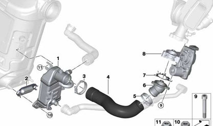 Adaptador de escape OEM 11718589998 para MINI F56, F55, Clubman F54, Cabrio F57, Countryman F60... y más. Original MINI.