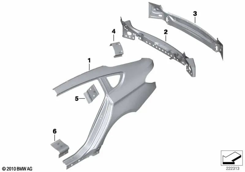 Rivestimento interno del tronco per la serie BMW 5 (F07, F07N) (OEM 41347238566). BMW originale.