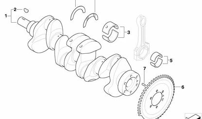 Semicojinete OEM 11247791018 para MINI One D R50, R81, RB12. Original MINI.