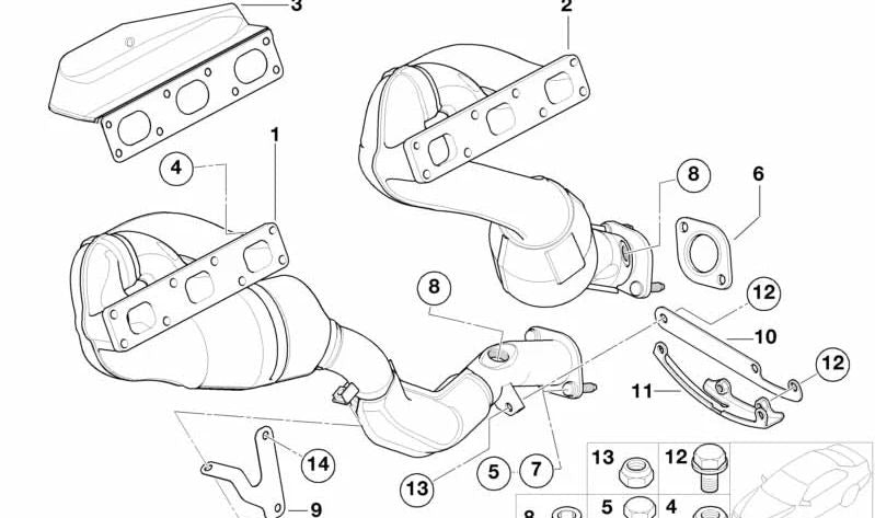 Non-Asbestos Heat Shield Gasket for BMW E46, E39, E60, E61, E38, E65, E66, E83, E53, E85 (OEM 11621732969). Original BMW