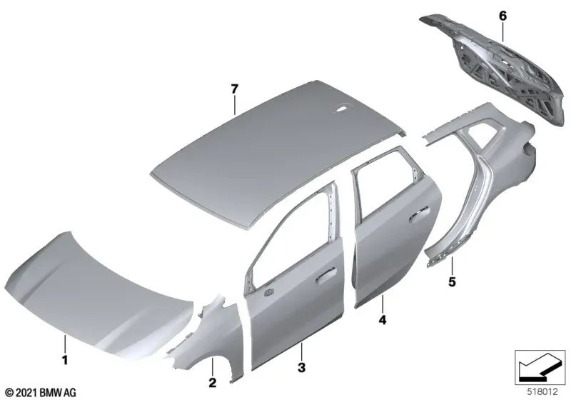 Porta anteriore sinistra per BMW U06 (OEM 41009627087). BMW originale.