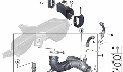 Abrazadera de tubo OEM 13717805178 para BMW E81, E82, E87, E88, F20, F21, F22, E90, E91, E92, E93, F30, F31, F34, F32, F33, F36, E84 y MINI R55, R56, R57, R58, R59, R60, R61. Original BMW y MINI.