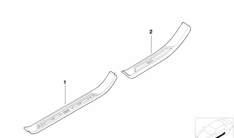 M Embellecedor de Entrada delantero izquierdo para BMW E39 (OEM 51472466363). Original BMW