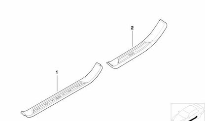 Embellecedor entrada puerta delantera derecha OEM 51472695662 para BMW E39 (todos los modelos compatibles). Original BMW.