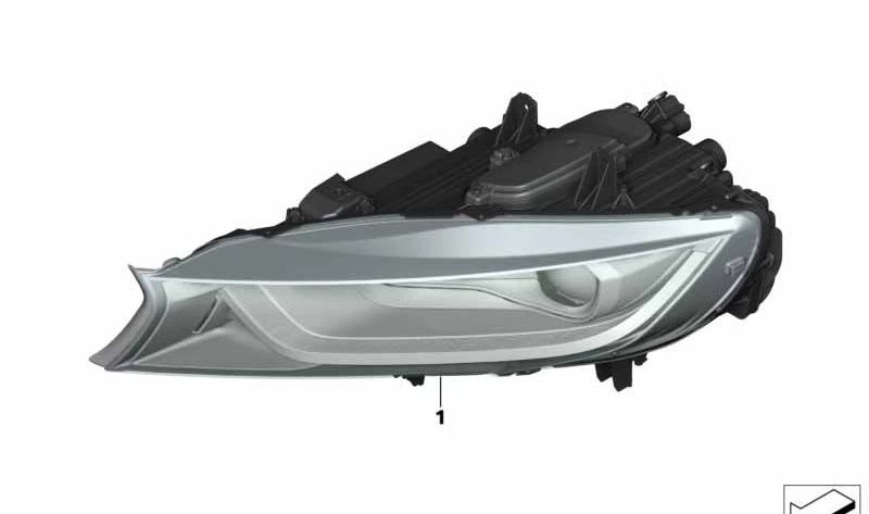 Faro delantero derecho con luz láser OEM 63117446814 para BMW I12 e I15. Compatible con modelos: I12 (i8) e I15 (i8 Roadster). Original BMW.