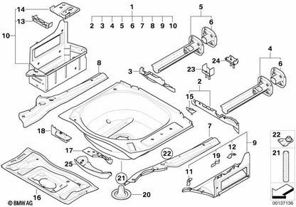Rechtsgründe für BMW 5 E60 -Serie, E60N (OEM 41147111222). Original BMW