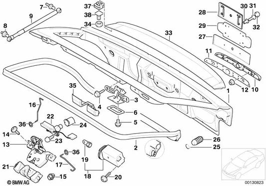 Barra de conexión del cierre centralizado para BMW (OEM 51248400505). Original BMW.