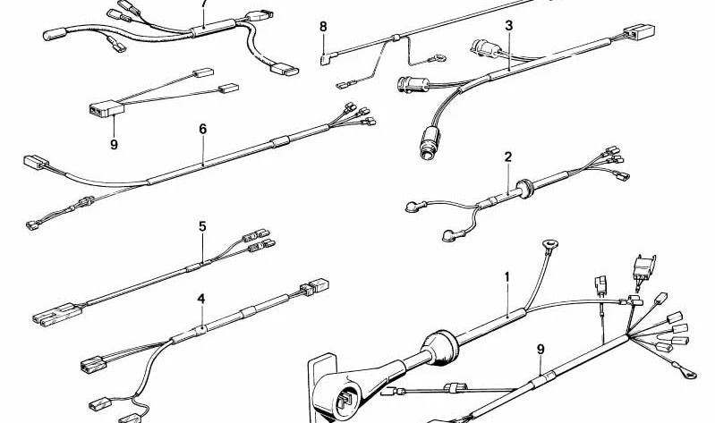 Cable de extensión OEM 61121367872 para BMW E12, E24. Original BMW.