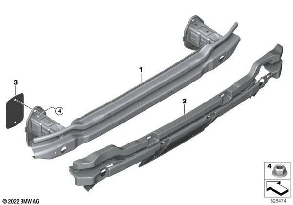 Soporte parachoques trasero para BMW G87 (OEM 51128085889). Original BMW.