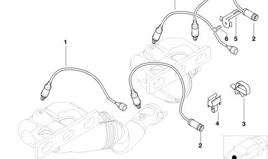 Soporte cable sonda lambda OEM 11781713776 para BMW E36, E39, E38 y Z3. Pieza original BMW.
