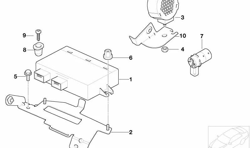 Sensor de ultrasonidos trasero Dark Silver OEM 66206917551 para MINI R50, R53, Cabrio R52. Original MINI.