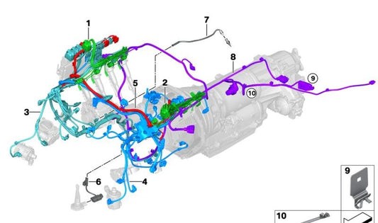 Modulo di trasmissione del cablaggio del motore per BMW F90N, F91, F92, F93 (OEM 12539501014). BMW originale