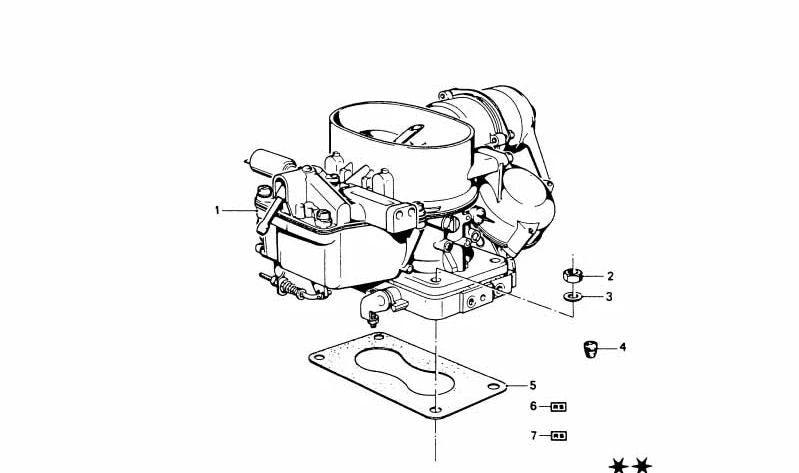 Jogo de juntas do carburador para BMW E21, E12 (OEM 1311125880). BMW original