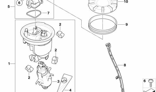 Pompa carburante OEM 16147680370 per BMW Motorrad R1200ST (K28). BMW Motorrad originale.