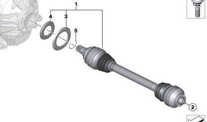 Palier trasero izquierdo OEM 33212284115 para BMW F10 M5, F06 M6, F12 M6, F13 M6. Compatible con modelos de tracción trasera. Original BMW.