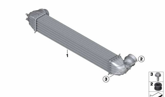 Refrigerador del aire de carga OEM 17518506904 para MINI R56 LCI, Clubman R55 LCI, Cabrio R57 LCI, Coupé R58, Roadster R59, Countryman R60, Paceman R61. Original MINI.