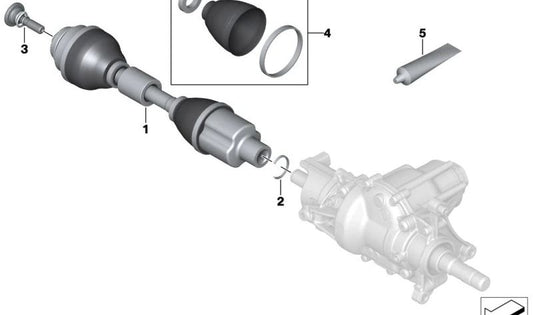 Transmission droite Palier OEM 31605A44AC0 pour BMW 2 Active Tourer Series (U06). BMW d'origine.