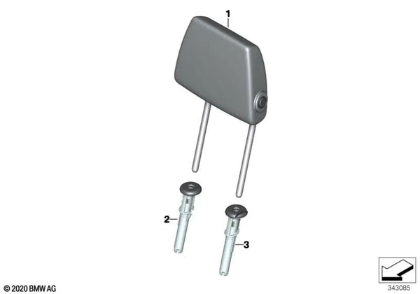 Apoyacabezas trasero color Carumgrau OEM 52207361318 para BMW i3 I01 (2013-2017) e i3 I01 LCI (2017-2018). Original BMW.