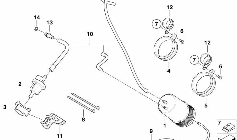 Soporte válvula de ventilación OEM 16137724477 para motos BMW G 450X. Original BMW Motorrad.