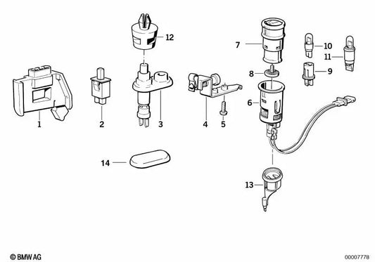Lock switch for BMW 7 Series E32 (OEM 61311382970). Original BMW.