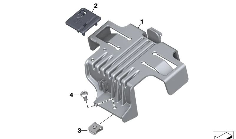 Soporte de batería OEM 61218404130 para motos BMW F 900 R, F 900 XR, F 900 R A2, F 900 XR A2. Original BMW Motorrad.