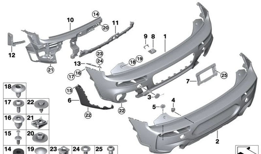 Revestimiento parachoques trasero superior OEM 51125A279E0 para MINI Clubman F54 LCI (05/2018 - 02/2024). Original MINI.