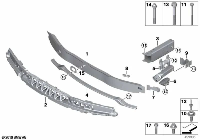 Amortiguador delantero para BMW Serie 4 F32, F33, F36 (OEM 51117289912). Original BMW