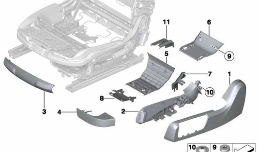 Guida alla cinghia inferiore per la BMW 6 F06 Series, F12, F13 (OEM 52107322856). BMW originale