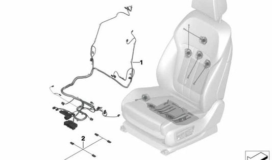 Rechte Sitzverkabelung für BMW X5 F95, G05, X6 F96, G06, X7 G07 (OEM 61128736240). Original BMW