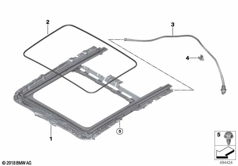 Tubo de drenagem de água para BMW G20, G20N, G80 (OEM 54107447860). BMW original