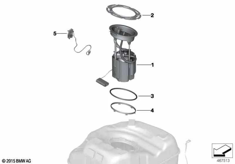 Unidade de alimentação para BMW Série 2 F45, F45N, X1 F48N, X2 F39 (OEM 16117349984). BMW original