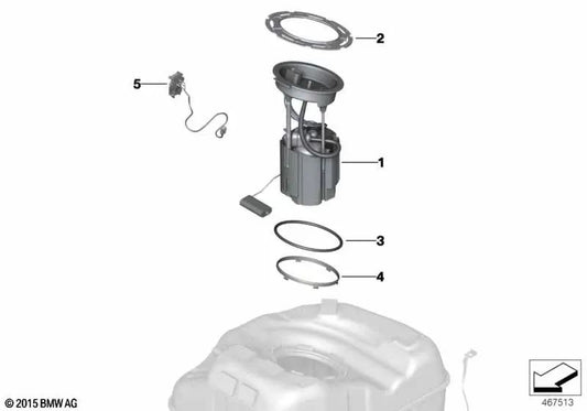 Unidade de alimentação para BMW Série 2 F45, F45N, X1 F48N, X2 F39 (OEM 16117349984). BMW original