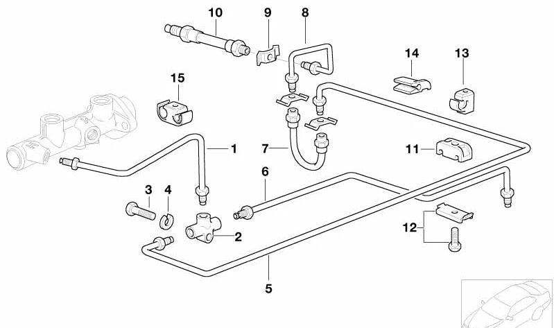 Rohr für BMW E21, E36, E12, E28, E34, E39, E24, E23, E32 (OEM 34326755576). Original BMW